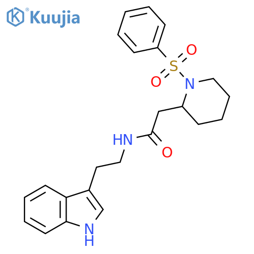2-[1-(benzenesulfonyl)piperidin-2-yl]-N-[2-(1H-indol-3-yl)ethyl]acetamide structure