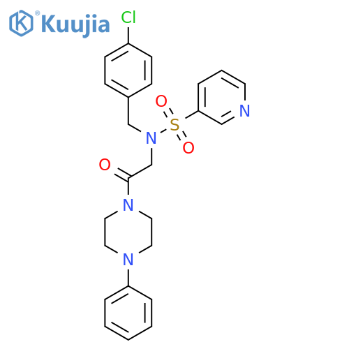 N-[(4-chlorophenyl)methyl]-N-[2-oxo-2-(4-phenylpiperazin-1-yl)ethyl]pyridine-3-sulfonamide structure