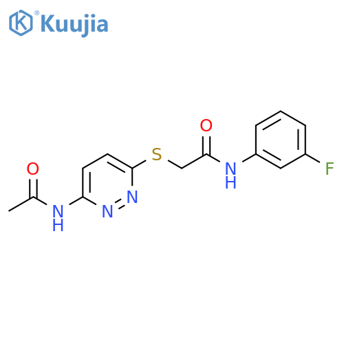 2-[(6-acetamidopyridazin-3-yl)sulfanyl]-N-(3-fluorophenyl)acetamide structure