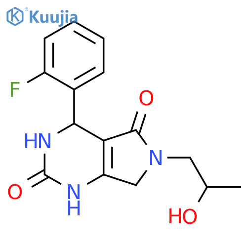 4-(2-fluorophenyl)-6-(2-hydroxypropyl)-1H,2H,3H,4H,5H,6H,7H-pyrrolo[3,4-d]pyrimidine-2,5-dione structure