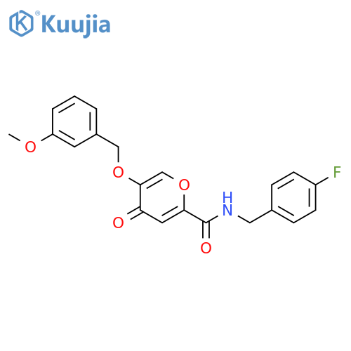 N-[(4-fluorophenyl)methyl]-5-[(3-methoxyphenyl)methoxy]-4-oxo-4H-pyran-2-carboxamide structure