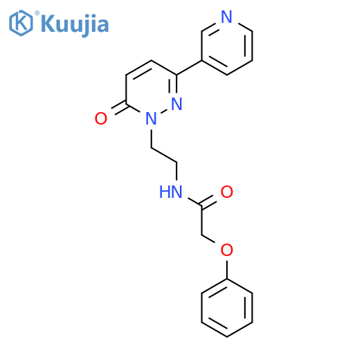 N-{2-[6-oxo-3-(pyridin-3-yl)-1,6-dihydropyridazin-1-yl]ethyl}-2-phenoxyacetamide structure