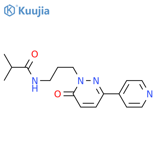 2-methyl-N-{3-[6-oxo-3-(pyridin-4-yl)-1,6-dihydropyridazin-1-yl]propyl}propanamide structure