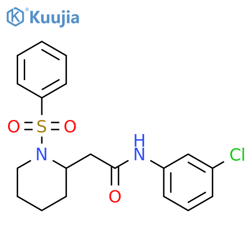 2-[1-(benzenesulfonyl)piperidin-2-yl]-N-(3-chlorophenyl)acetamide structure