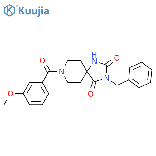 3-benzyl-8-(3-methoxybenzoyl)-1,3,8-triazaspiro[4.5]decane-2,4-dione structure