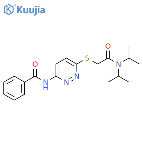 N-[6-({[bis(propan-2-yl)carbamoyl]methyl}sulfanyl)pyridazin-3-yl]benzamide structure