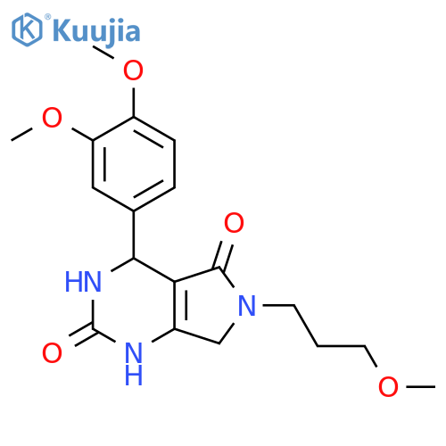 4-(3,4-dimethoxyphenyl)-6-(3-methoxypropyl)-1H,2H,3H,4H,5H,6H,7H-pyrrolo[3,4-d]pyrimidine-2,5-dione structure