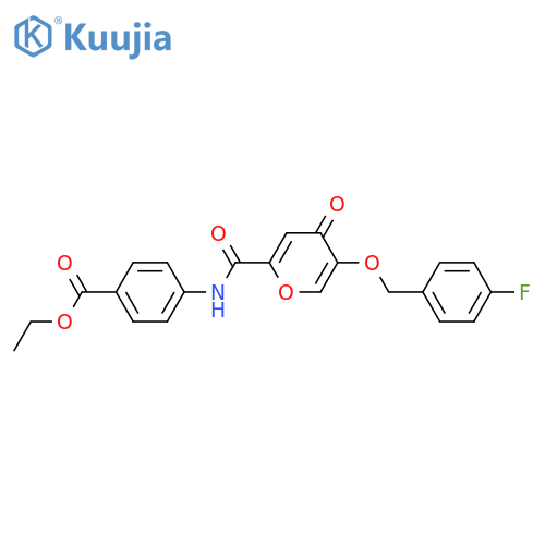 ethyl 4-{5-[(4-fluorophenyl)methoxy]-4-oxo-4H-pyran-2-amido}benzoate structure