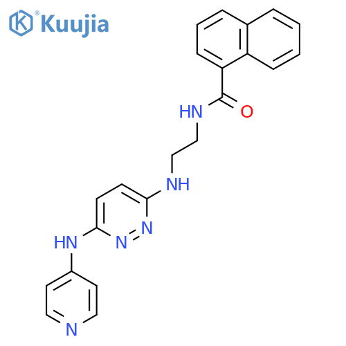 N-[2-({6-[(pyridin-4-yl)amino]pyridazin-3-yl}amino)ethyl]naphthalene-1-carboxamide structure