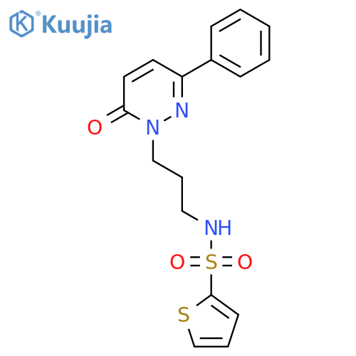 N-[3-(6-oxo-3-phenyl-1,6-dihydropyridazin-1-yl)propyl]thiophene-2-sulfonamide structure