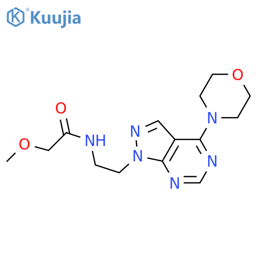 2-methoxy-N-{2-[4-(morpholin-4-yl)-1H-pyrazolo[3,4-d]pyrimidin-1-yl]ethyl}acetamide structure