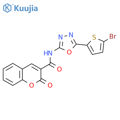 N-[5-(5-bromothiophen-2-yl)-1,3,4-oxadiazol-2-yl]-2-oxo-2H-chromene-3-carboxamide structure