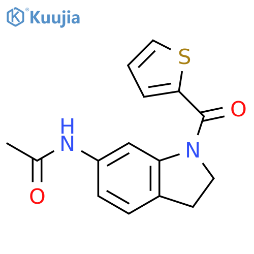 N-[1-(thiophene-2-carbonyl)-2,3-dihydro-1H-indol-6-yl]acetamide structure
