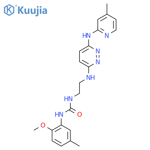 3-(2-methoxy-5-methylphenyl)-1-[2-({6-[(4-methylpyridin-2-yl)amino]pyridazin-3-yl}amino)ethyl]urea structure