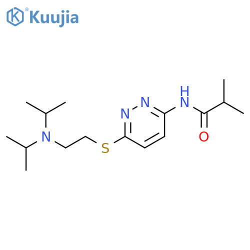 N-[6-({2-[bis(propan-2-yl)amino]ethyl}sulfanyl)pyridazin-3-yl]-2-methylpropanamide structure