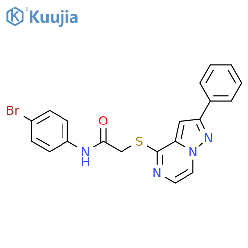 N-(4-bromophenyl)-2-({2-phenylpyrazolo[1,5-a]pyrazin-4-yl}sulfanyl)acetamide structure