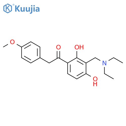 1-{3-[(diethylamino)methyl]-2,4-dihydroxyphenyl}-2-(4-methoxyphenyl)ethan-1-one structure