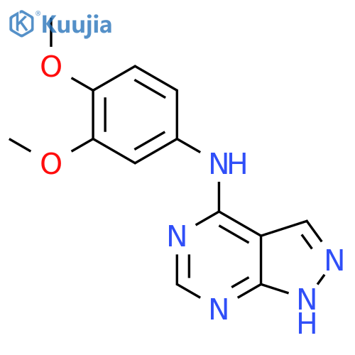 N-(3,4-dimethoxyphenyl)-1H-pyrazolo[3,4-d]pyrimidin-4-amine structure