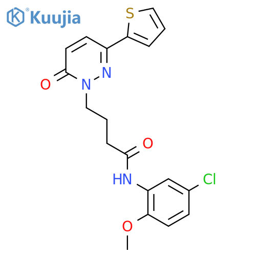 N-(5-chloro-2-methoxyphenyl)-4-[6-oxo-3-(thiophen-2-yl)-1,6-dihydropyridazin-1-yl]butanamide structure