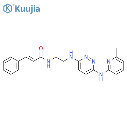 (2E)-N-[2-({6-[(6-methylpyridin-2-yl)amino]pyridazin-3-yl}amino)ethyl]-3-phenylprop-2-enamide structure