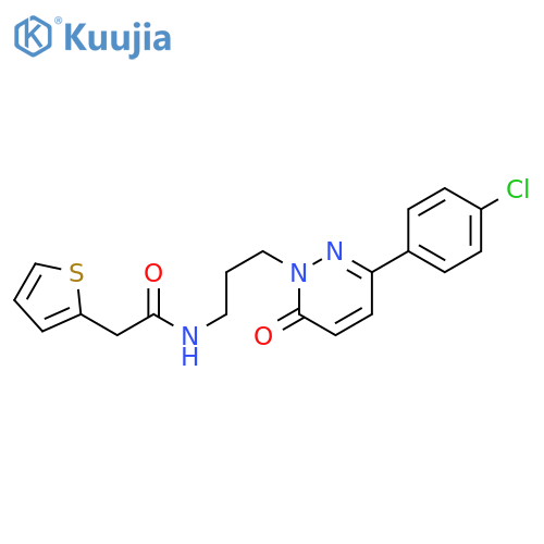 N-{3-[3-(4-chlorophenyl)-6-oxo-1,6-dihydropyridazin-1-yl]propyl}-2-(thiophen-2-yl)acetamide structure