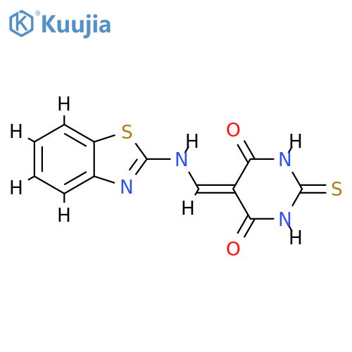 5-{[(1,3-benzothiazol-2-yl)amino]methylidene}-2-sulfanylidene-1,3-diazinane-4,6-dione structure