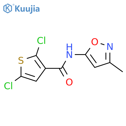 2,5-dichloro-N-(3-methyl-1,2-oxazol-5-yl)thiophene-3-carboxamide structure