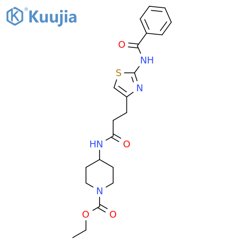 ethyl 4-[3-(2-benzamido-1,3-thiazol-4-yl)propanamido]piperidine-1-carboxylate structure