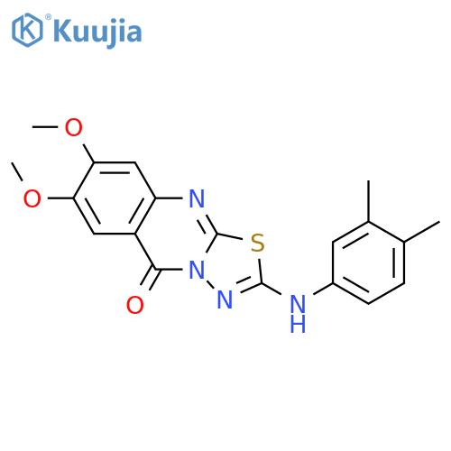2-[(3,4-dimethylphenyl)amino]-7,8-dimethoxy-5H-[1,3,4]thiadiazolo[2,3-b]quinazolin-5-one structure