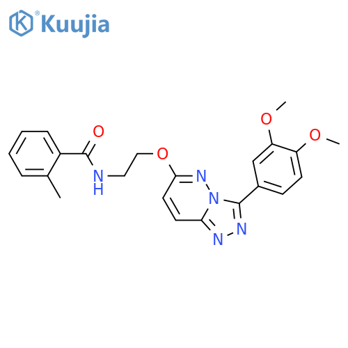 N-(2-{[3-(3,4-dimethoxyphenyl)-[1,2,4]triazolo[4,3-b]pyridazin-6-yl]oxy}ethyl)-2-methylbenzamide structure