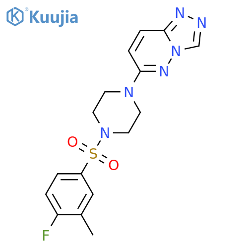 1-(4-fluoro-3-methylbenzenesulfonyl)-4-{[1,2,4]triazolo[4,3-b]pyridazin-6-yl}piperazine structure