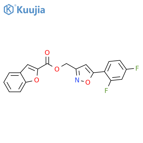 [5-(2,4-difluorophenyl)-1,2-oxazol-3-yl]methyl 1-benzofuran-2-carboxylate structure