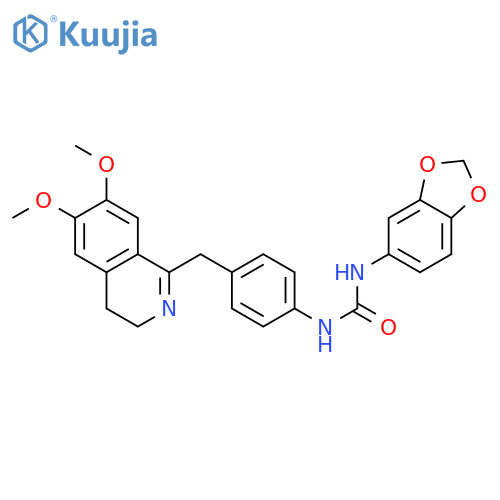 1-(1,3-benzodioxol-5-yl)-3-[4-[(6,7-dimethoxy-3,4-dihydroisoquinolin-1-yl)methyl]phenyl]urea structure
