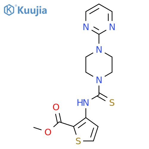 Methyl 3-({4-(2-pyrimidinyl)piperazinocarbothioyl}amino)-2-thiophenecarboxylate structure