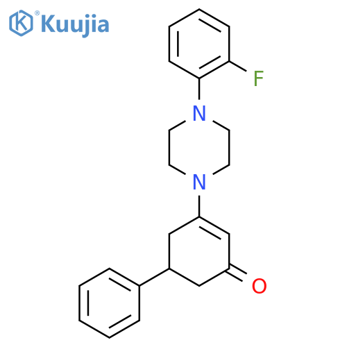 3-(4-(2-Fluorophenyl)piperazinyl)-5-phenylcyclohex-2-EN-1-one structure
