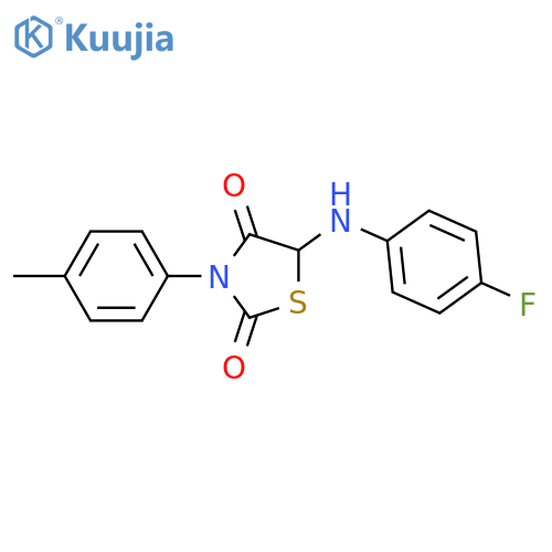 5-[(4-fluorophenyl)amino]-3-(4-methylphenyl)-1,3-thiazolidine-2,4-dione structure