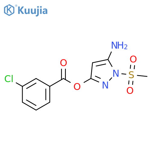 5-amino-1-methanesulfonyl-1H-pyrazol-3-yl 3-chlorobenzoate structure