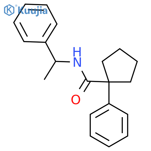 1-Phenyl-N-(1-phenylethyl)cyclopentane-1-carboxamide structure