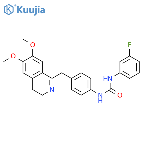 1-[4-[(6,7-dimethoxy-3,4-dihydroisoquinolin-1-yl)methyl]phenyl]-3-(3-fluorophenyl)urea structure