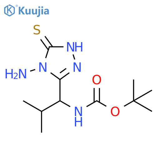 tert-butyl N-1-(4-amino-5-sulfanyl-4H-1,2,4-triazol-3-yl)-2-methylpropylcarbamate structure
