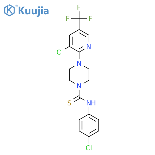 N-(4-Chlorophenyl)-4-[3-chloro-5-(trifluoromethyl)pyridin-2-yl]piperazine-1-carbothioamide structure