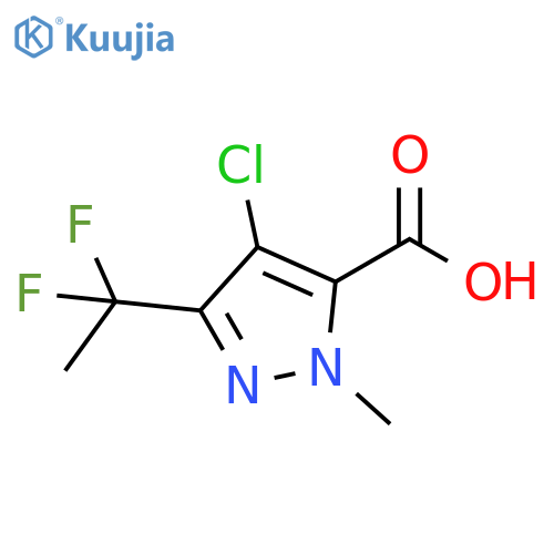 4-chloro-5-(1,1-difluoroethyl)-2-methyl-pyrazole-3-carboxylic acid structure