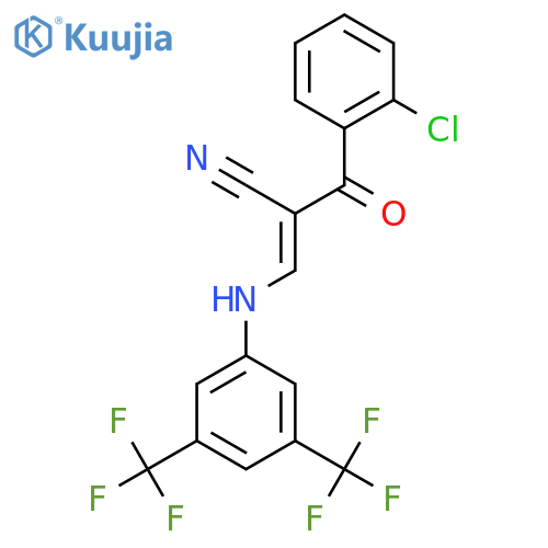 (E)-3-[3,5-Bis(trifluoromethyl)anilino]-2-(2-chlorobenzoyl)prop-2-enenitrile structure