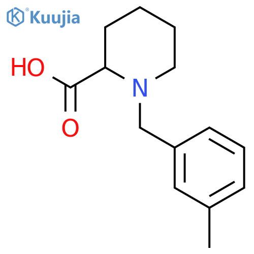 1-(3-methylphenyl)methylpiperidine-2-carboxylic acid structure
