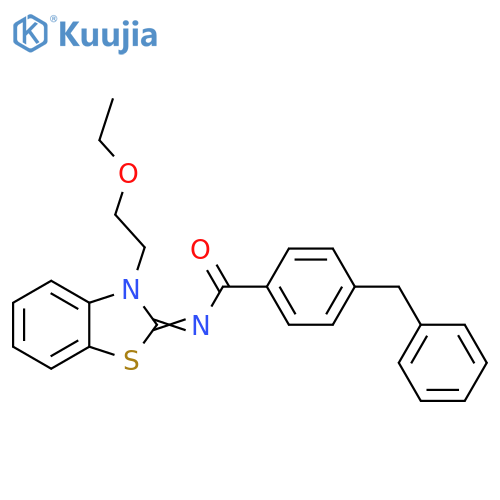 4-benzyl-N-[(2Z)-3-(2-ethoxyethyl)-2,3-dihydro-1,3-benzothiazol-2-ylidene]benzamide structure