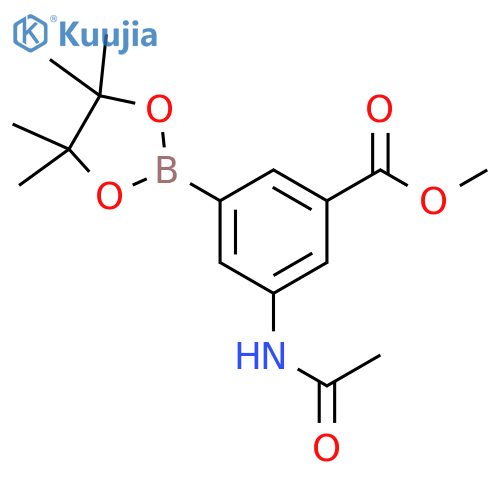 Benzoic acid, 3-(acetylamino)-5-(4,4,5,5-tetramethyl-1,3,2-dioxaborolan-2-yl)-, methyl ester structure