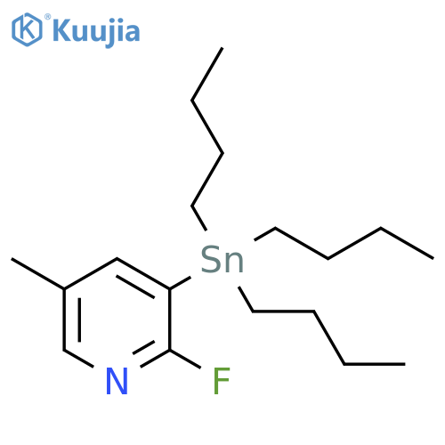 2-FLUORO-5-METHYL-3-(TRIBUTYLSTANNYL)PYRIDINE structure