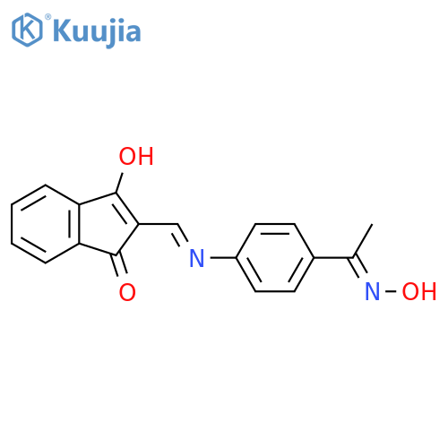 2-(((4-((Hydroxyimino)ethyl)phenyl)amino)methylene)indane-1,3-dione structure