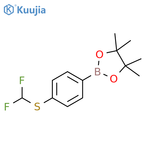 2-{4-(Difluoromethyl)sulfanylphenyl}-4,4,5,5-tetramethyl-1,3,2-dioxaborolane structure