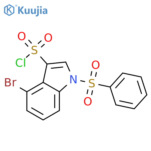 4-Bromo-1-(phenylsulfonyl)-1H-indole-3-sulfonyl chloride structure